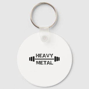 Heavy Metal Gym Fitness Weightlifting Bodybuilding Key Ring