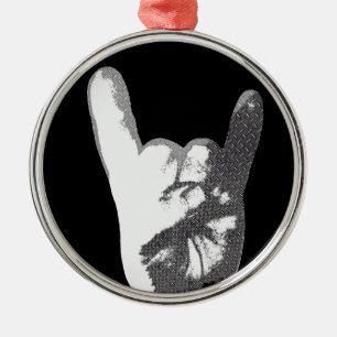 Heavy Metal Hand Sign Metal Tree Decoration