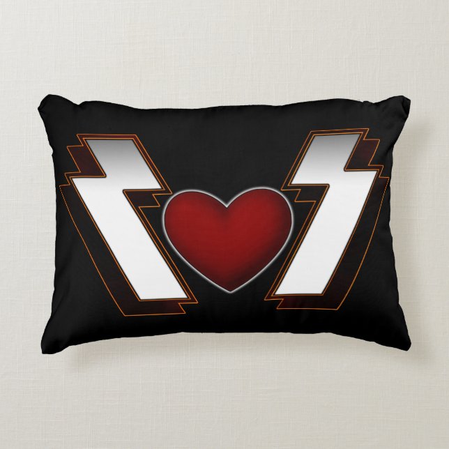 Heavy Metal Heart Decorative Cushion (Front)