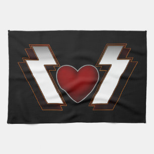 Heavy Metal Heart Tea Towel