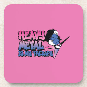 heavy metal is my therapy coaster