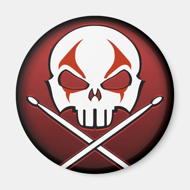 Heavy Metal Magnet Rock & Roll Drummer Magnets (Front)