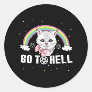 Heavy Metal Metalhead Cats Go To Hell Classic Round Sticker