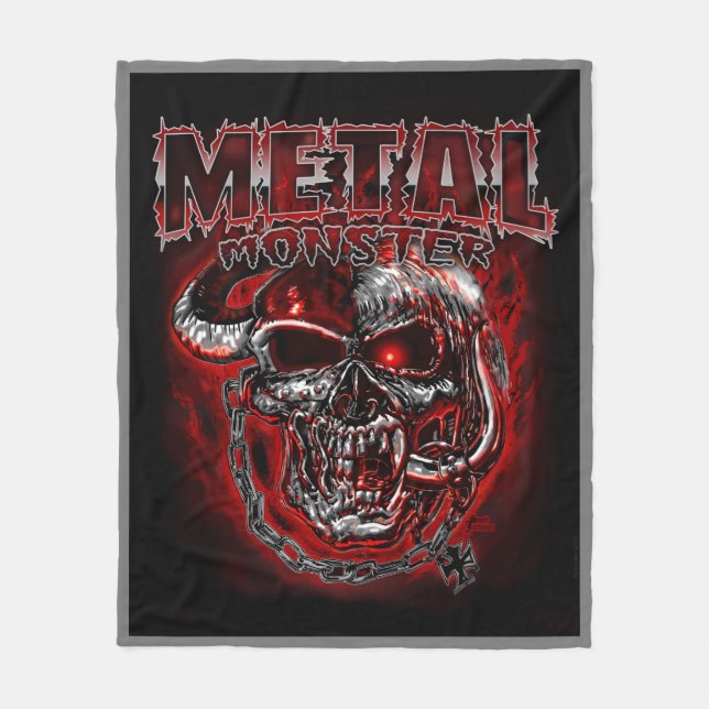 Heavy Metal Monster Fleece Blanket (Front)