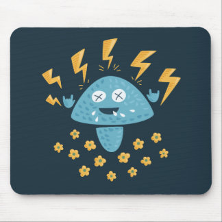 Heavy Metal Music Funny Cartoon Mushroom Mouse Mat