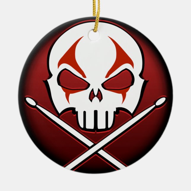 Heavy Metal Ornament Rock & Roll Drummer Custom (Front)