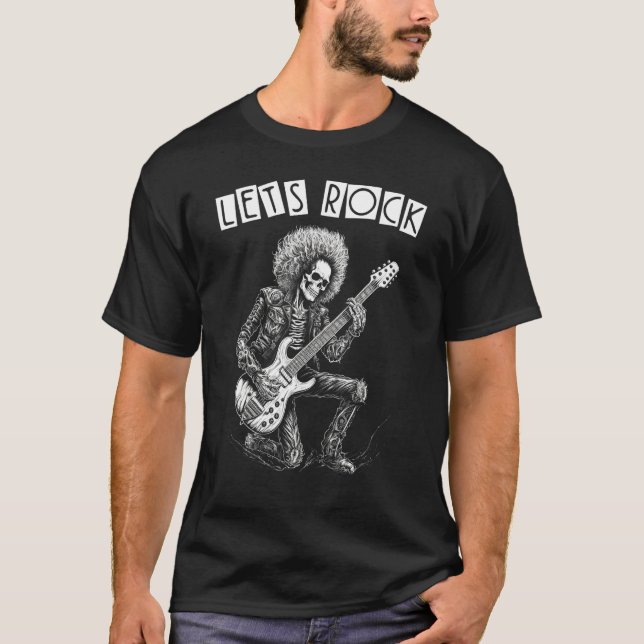 Heavy Metal Punk Rock N Roll Let s Rock Skeleton G T-Shirt (Front)