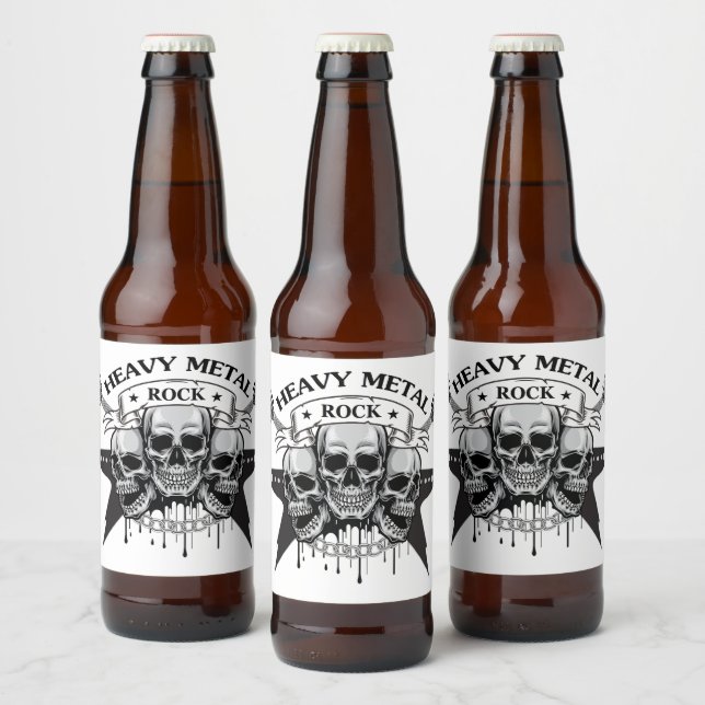 HEAVY METAL ROCK MOTIV BEER BOTTLE LABEL (Bottles)