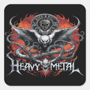 Heavy Metal Rock & Roll Band Musician Design Cool  Square Sticker