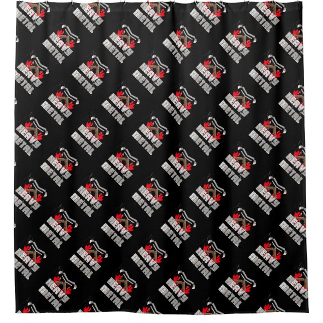 Heavy metal shower curtain (Front)