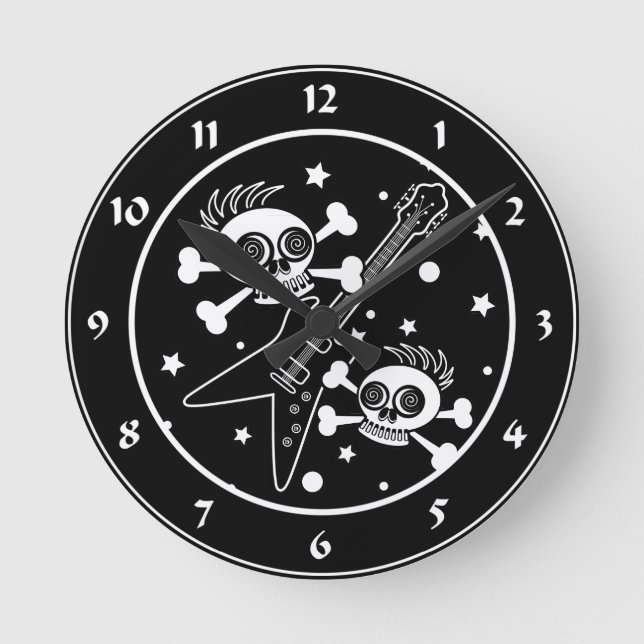 Heavy Metal Skulls Round Clock (Front)