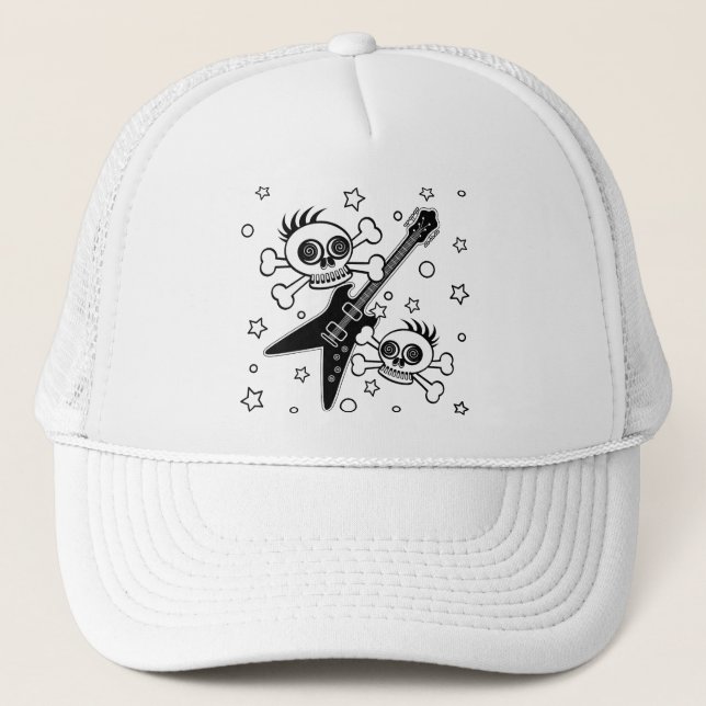 Heavy Metal Skulls Trucker Hat (Front)