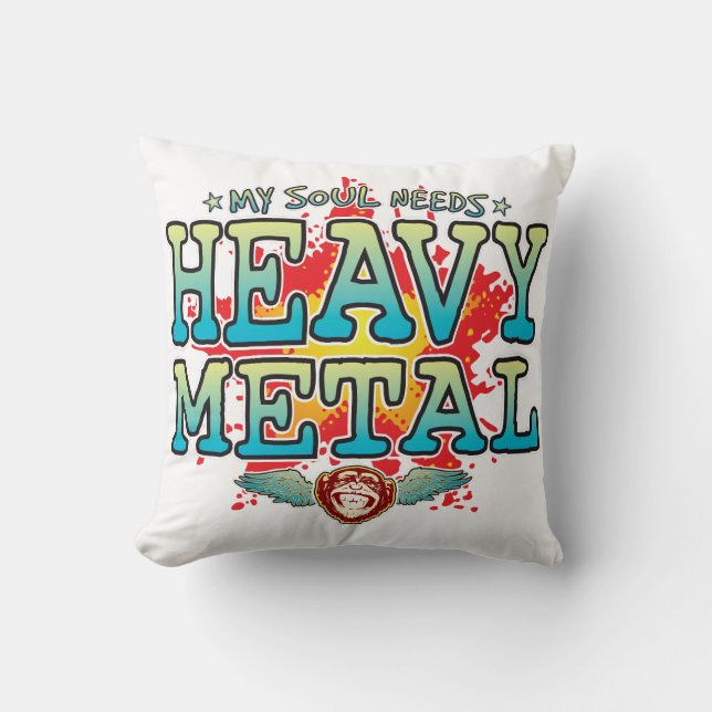 Heavy Metal Soul T-Shirt Cushion (Front)