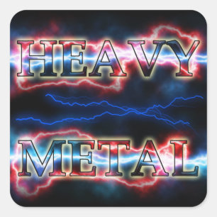 Heavy metal square sticker