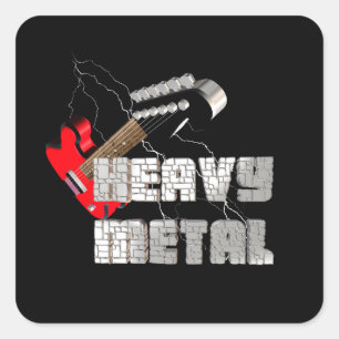 Heavy metal square sticker