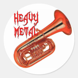 Heavy Metal Tuba Classic Round Sticker