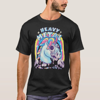 Heavy Metal Unicorn Funny Cute Dead Unicorn Skull T-Shirt
