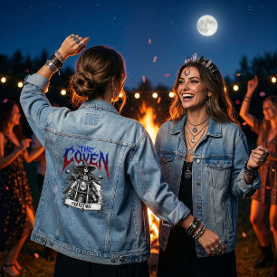 Heavy Metal Witch Bachelorette Custom Outerwear Denim Jacket