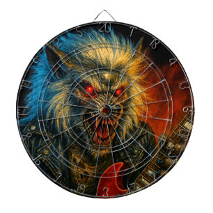 Heavy-Metal Wolve playing Guitar Dartboard
