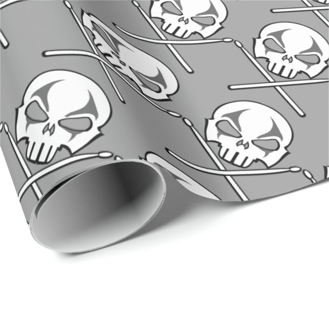 Heavy Metal Wrapping Paper Rock Drummer Gift Paper (Roll Corner)