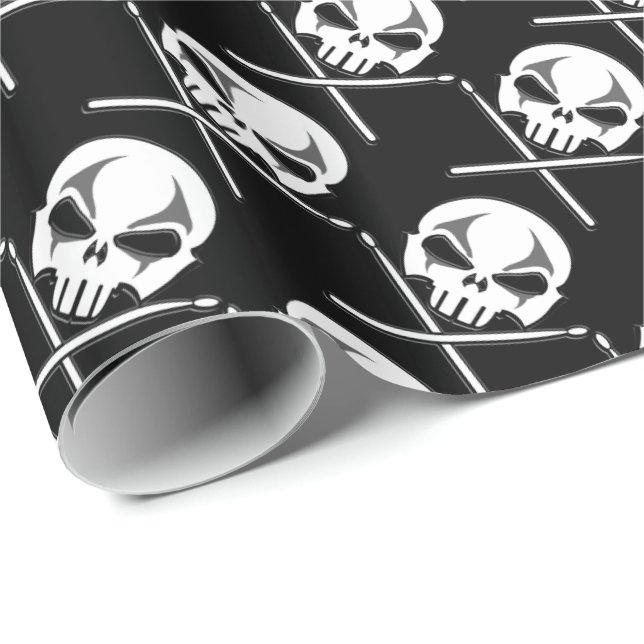 Heavy Metal Wrapping Paper Rock Drummer Gift Paper (Roll Corner)
