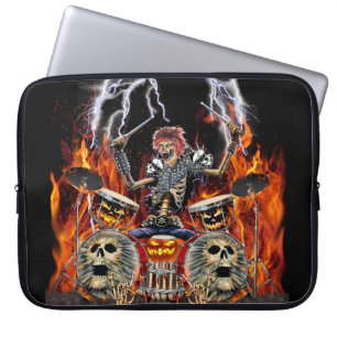 HEAVY METAL ZOMBIE DRUMMER LAPTOP SLEEVE