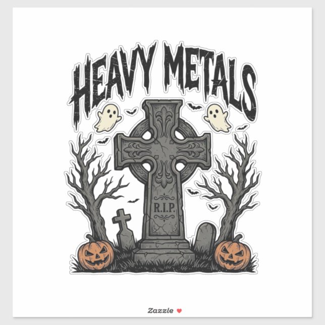 Heavy Metals Halloween Graveyard Vector Design_1 (Sheet)