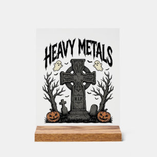 Heavy Metals Halloween Graveyard Vector Design_1 Acrylic Sign