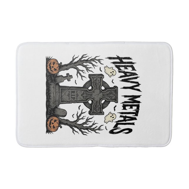 Heavy Metals Halloween Graveyard Vector Design_1 Bath Mat (Front)