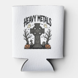 Heavy Metals Halloween Graveyard Vector Design_1 Can Cooler