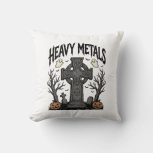 Heavy Metals Halloween Graveyard Vector Design_1 Cushion