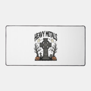 Heavy Metals Halloween Graveyard Vector Design_1 Desk Mat