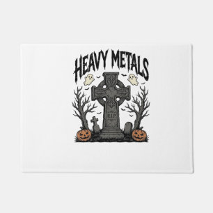 Heavy Metals Halloween Graveyard Vector Design_1 Doormat