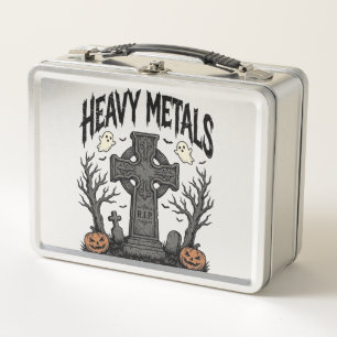 Heavy Metals Halloween Graveyard Vector Design_1 Metal Lunch Box