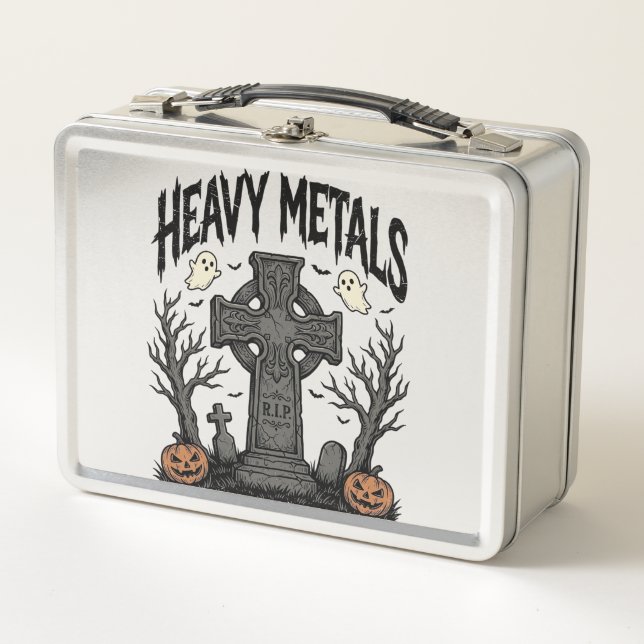 Heavy Metals Halloween Graveyard Vector Design_1 Metal Lunch Box (Front)