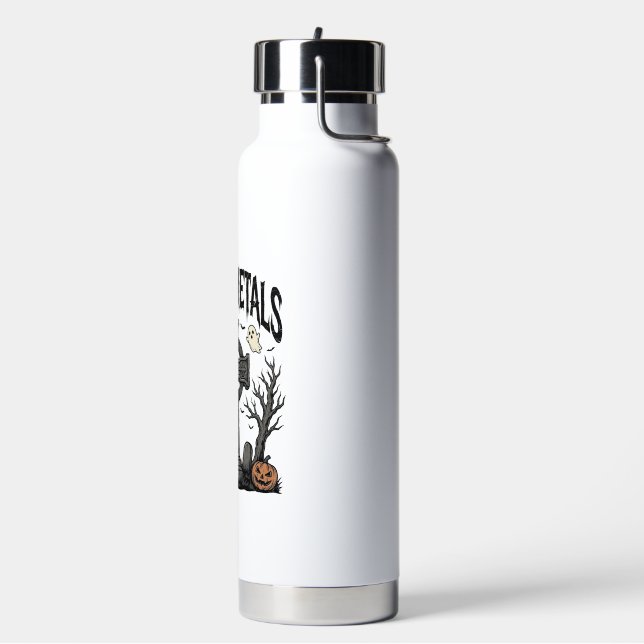 Heavy Metals Halloween Graveyard Vector Design_1 Water Bottle (Left)