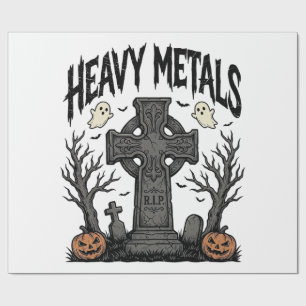 Heavy Metals Halloween Graveyard Vector Design_1 Wrapping Paper
