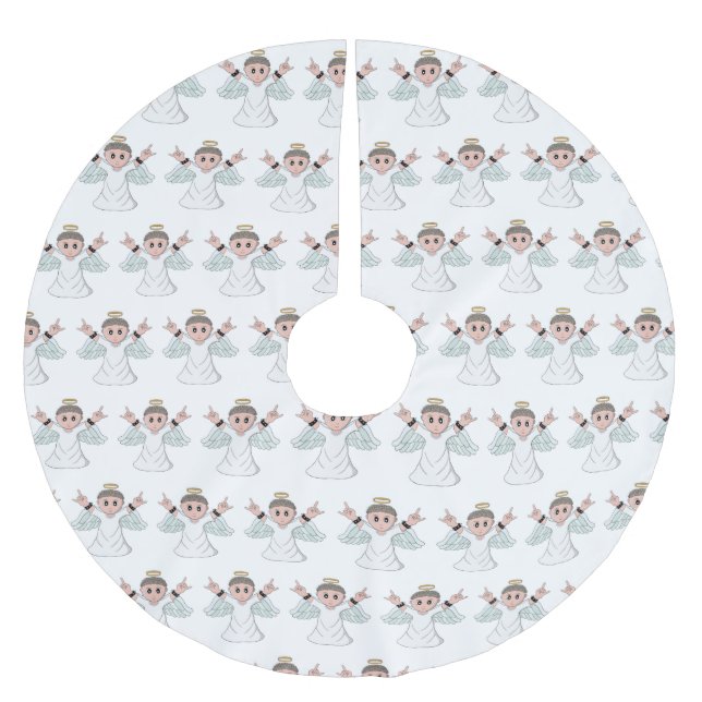 Heavy Music Loving Angel Brushed Polyester Tree Skirt (Front)