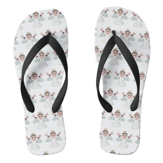 Heavy Music Loving Angel Flip Flops (Footbed)