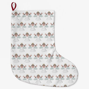 Heavy Music Loving Angel Large Christmas Stocking