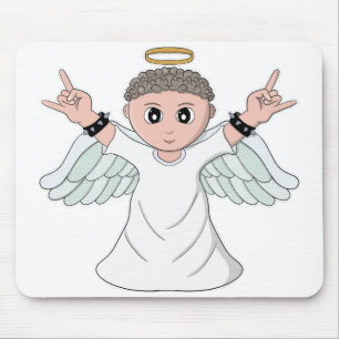 Heavy Music Loving Angel Mouse Mat