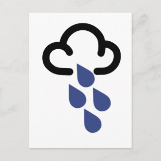 Heavy Rain: Retro weather forecast symbol Postcard