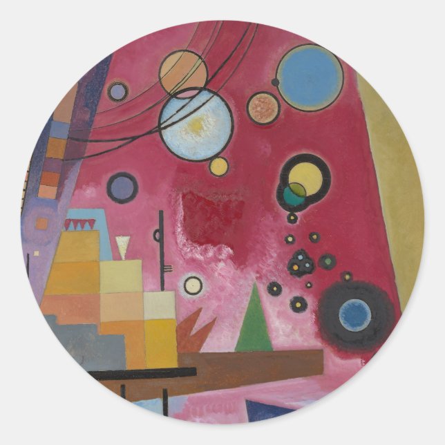 Heavy Red by Wassily Kandinsky Classic Round Sticker (Front)