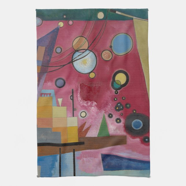 Heavy Red by Wassily Kandinsky Tea Towel (Vertical)