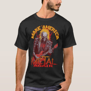 Heavy Rock Music Rock And Roll Skull Skeleton Guit T-Shirt