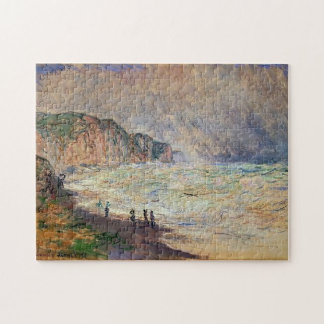 Heavy Sea at Pourville Monet Fine Art Jigsaw Puzzle (Horizontal)