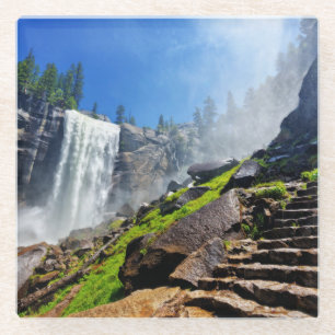 Heavy Spray from Vernal Yosemite National Park Glass Coaster