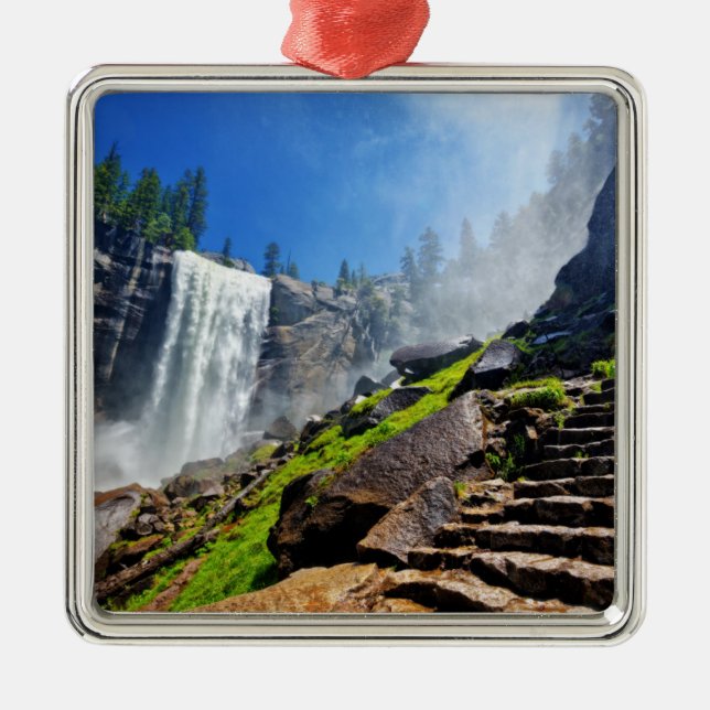 Heavy Spray from Vernal | Yosemite National Park Metal Tree Decoration (Front)