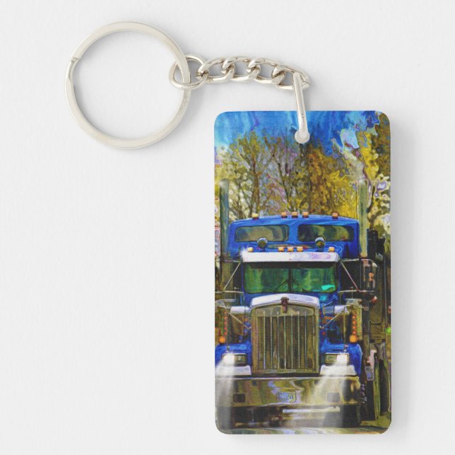 Heavy Transport Truck Art for Lorry Drivers Key Ring (Front)