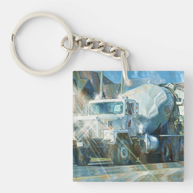 Heavy Transport Truck Art for Lorry Drivers Key Ring (Front)